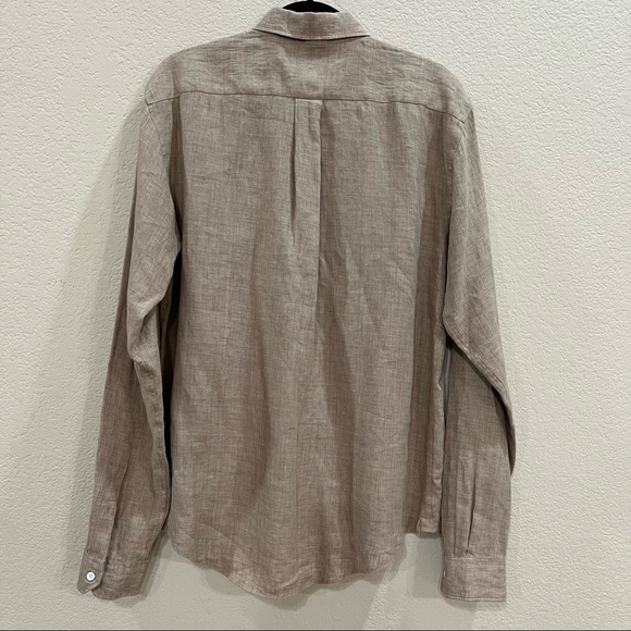 Apolis Global Citizen Military Woven Button Linen Work LS Shirt Men’s XL Office - Picture 2 of 10